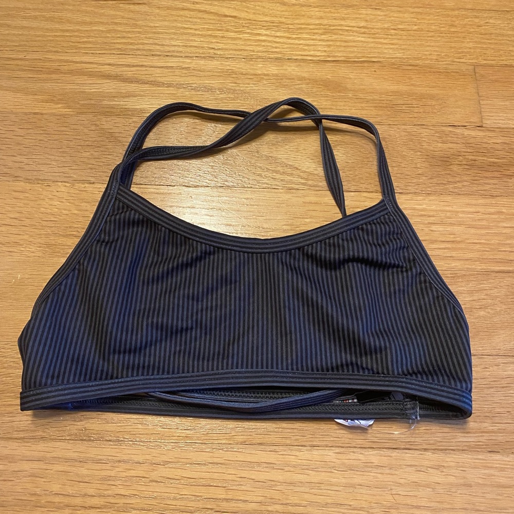 NWT JOLYN ADRIAN BIKINI TOP GRAY AND BLACK